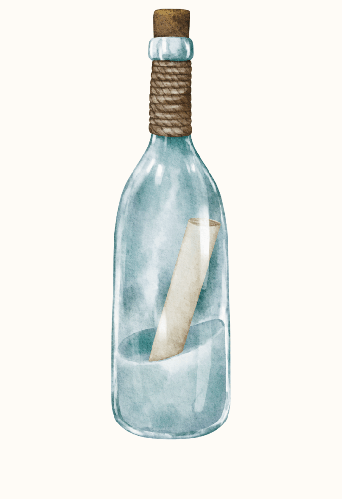 Bouteille à la mer contenant une illustration poétique et lecture symbolique personnalisée