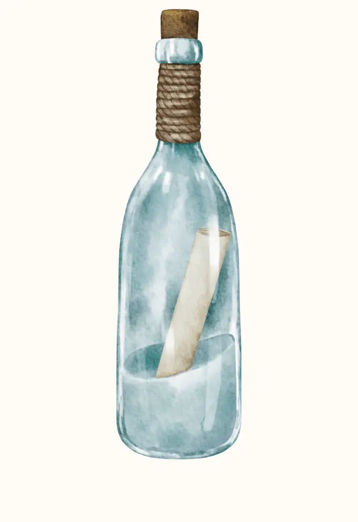 Bouteille à la mer contenant une illustration poétique et lecture symbolique personnalisée