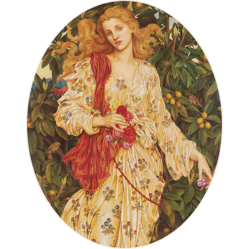 Peinture préraphaélite représentant une femme en lien avec la nature, illustrant un accompagnement féminin symbolique centré sur la relation et la souveraineté intérieure.